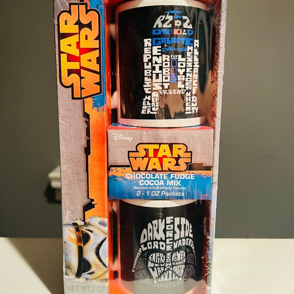 💫 Disney Star Wars Rogue One 2-Mug Gift Set w/ Cocoa Mix – NEW in Sealed Box!
